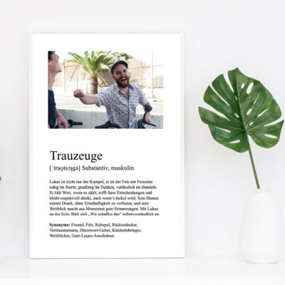 Poster Bild Trauzeuge Geschenk individuell