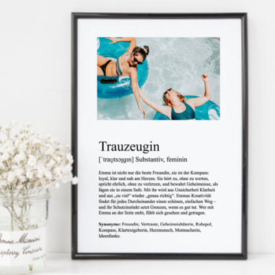 Trauzeugin Bild Geschenk individuell