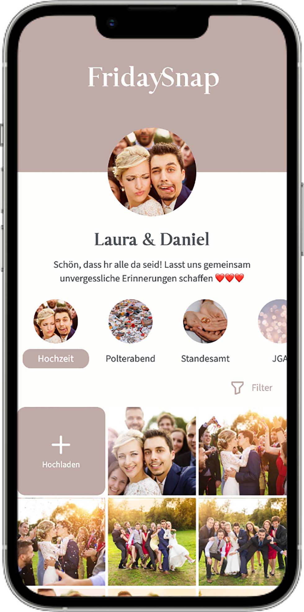 App Fotos sammeln Hochzeit