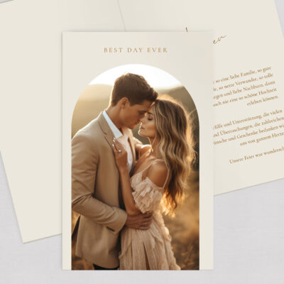 Dankeskarte Hochzeit Boho elegant modern