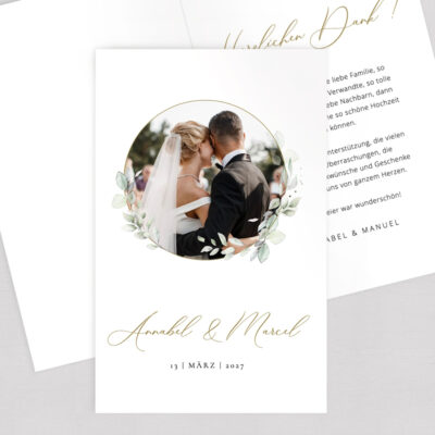 Dankeskarte Eukalyptus elegant Foto