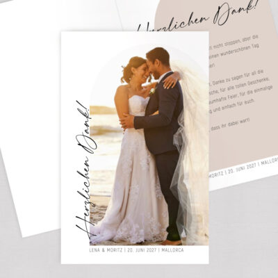 Dankeskarte Hochzeit Boho Wedding Klappkarte