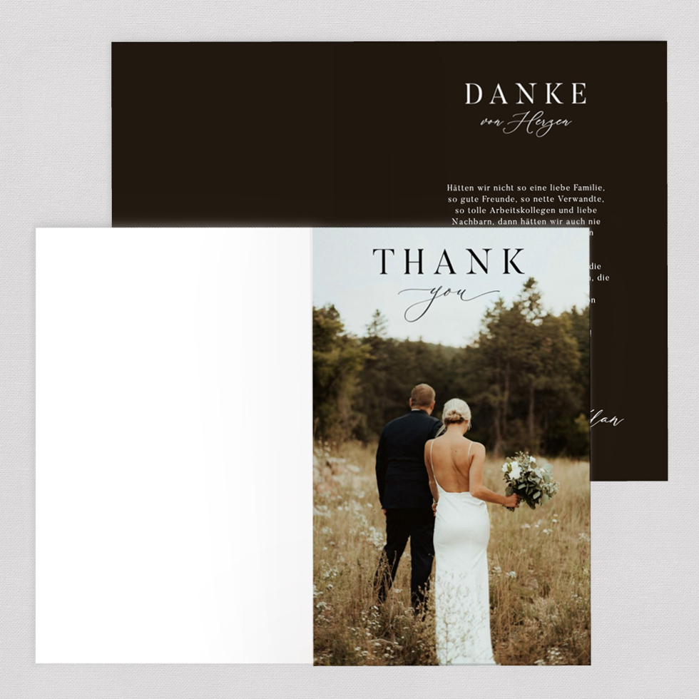 Dankeskarte Boho modern Klappkarte Klappkarte Hochzeit Danke gestalten modern