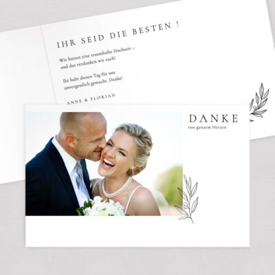 Dankeskarte quer mit Text gestalten