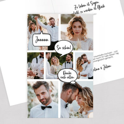 Fotostory Dankeskarte außergewöhnlich Klappkarte