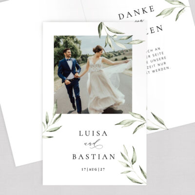 Danksagung Zweige Sommerhochzeit gestalten