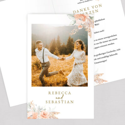 Danksagung Blumen Herbsthochzeit