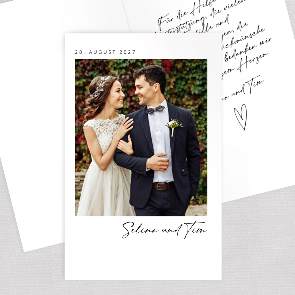 Dankeskarte persönlich Klappkarte Dankeskarte Hanschrift persönlich gestalten