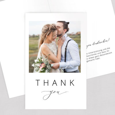 Danksagung Hochzeit Foto Klappkarte