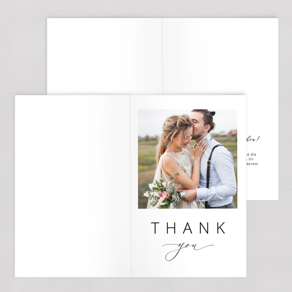 Dankeskarte Polaroid Klappkarte Danksagung Hochzeit Foto individuell