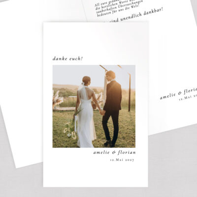 Dankeskarte Hochzeit modern Foto gestalten