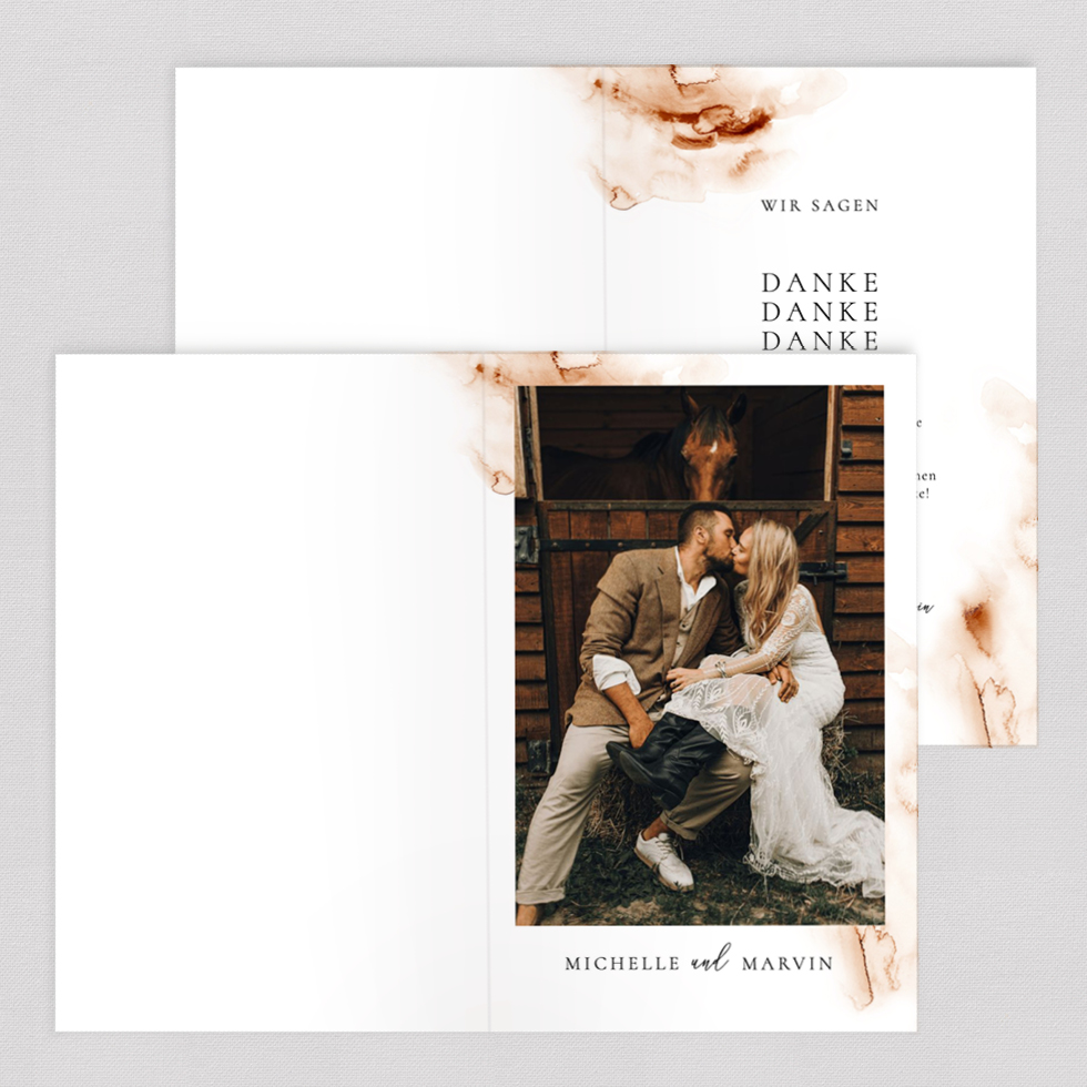 Dankeskarte Terrakotta Klappkarte Danksagung Boho Terrakotta rustikal