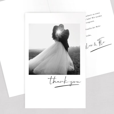 Dankeskarte Hochzeit modern gestalten Klappkarte