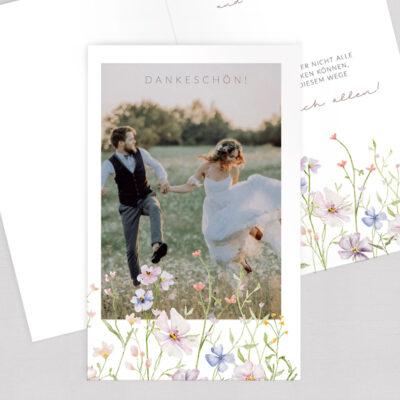 Dankeskarte Blumen Hochzeit