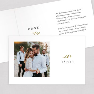 Dankeskarte quer mit Foto elegant