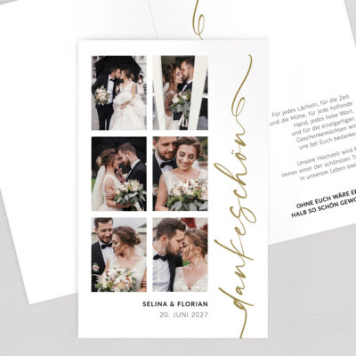 Dankeskarte 6 Fotos gestalten Klappkarte