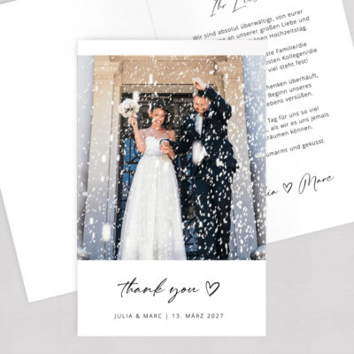 Danksagung modern Herz Klappkarte Foto