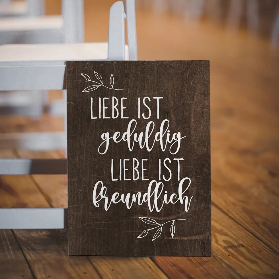 Individuelles Dekoschild Trauung Holzoptik Dekoschild Trauung Holzoptik