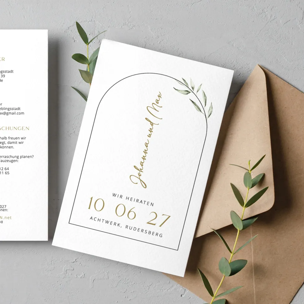 Hochzeitseinladung “Toskana" Einladung Bogen Hochzeit Karte