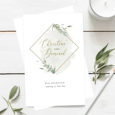 Einladung Greenery Karte