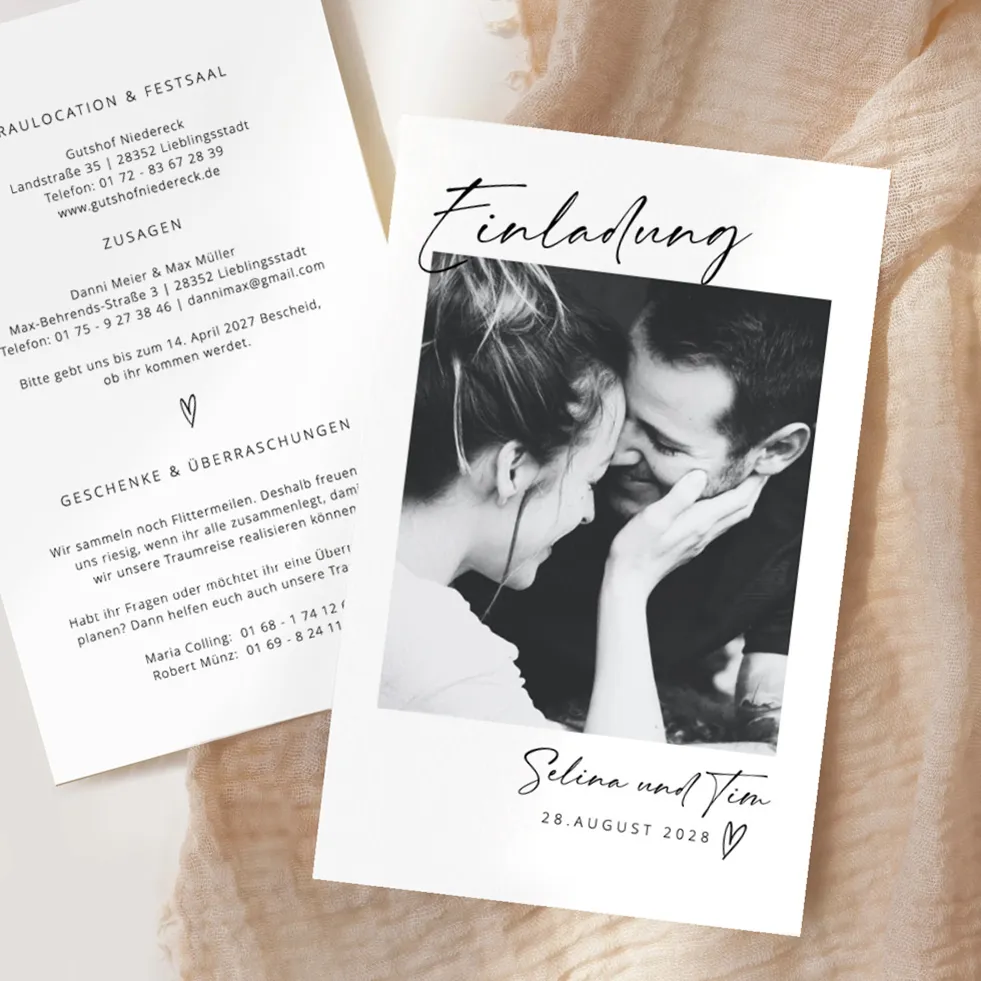 Hochzeitseinladung “with Love" Einladung Hochzeit Foto modern