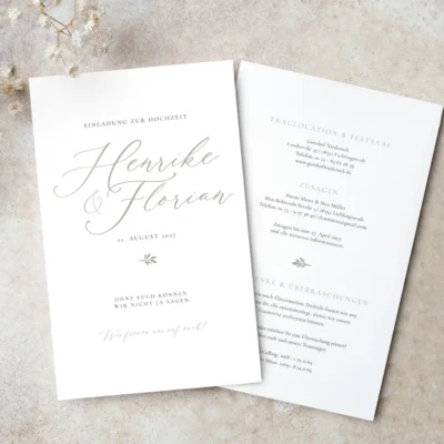 Einladung Hochzeit Grün elegant