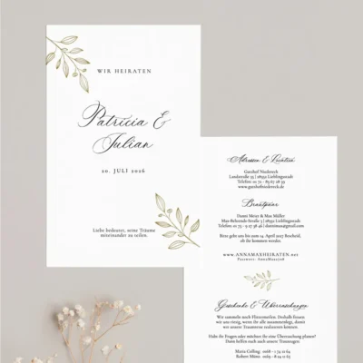 Einladung Hochzeit Schloss Karte