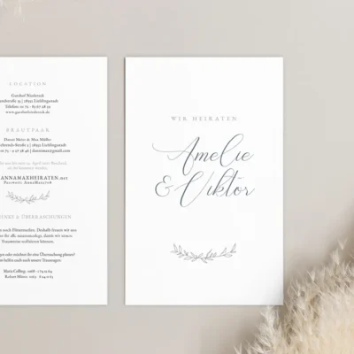 Einladung Kalligraphie puristisch