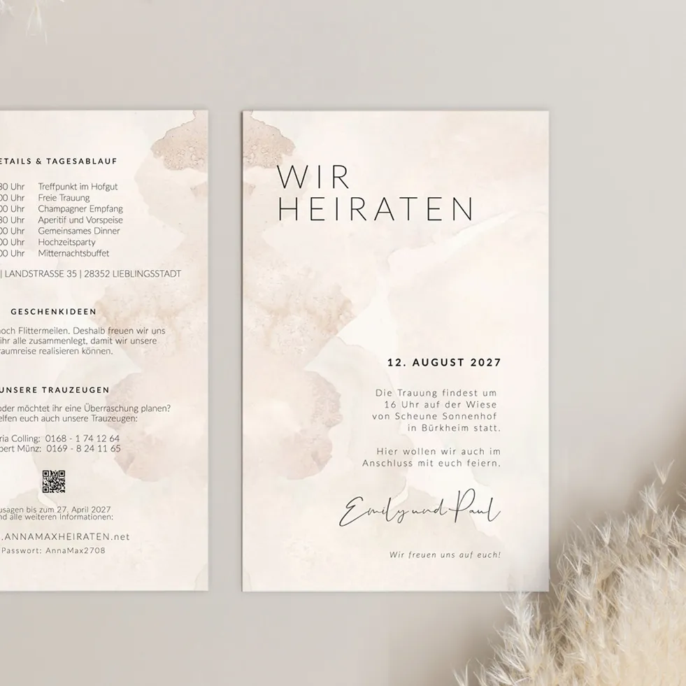 Einladung Marmor Hochzeit Karte