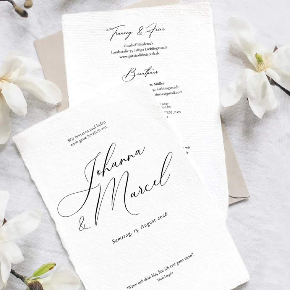 Hochzeitseinladung “Kalligraphie” Einladung elegant Kalligraphie Karte