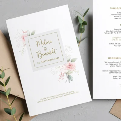 Einladung romantisch Rosen