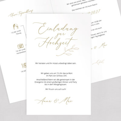Hochzeitseinladung Anne & Max