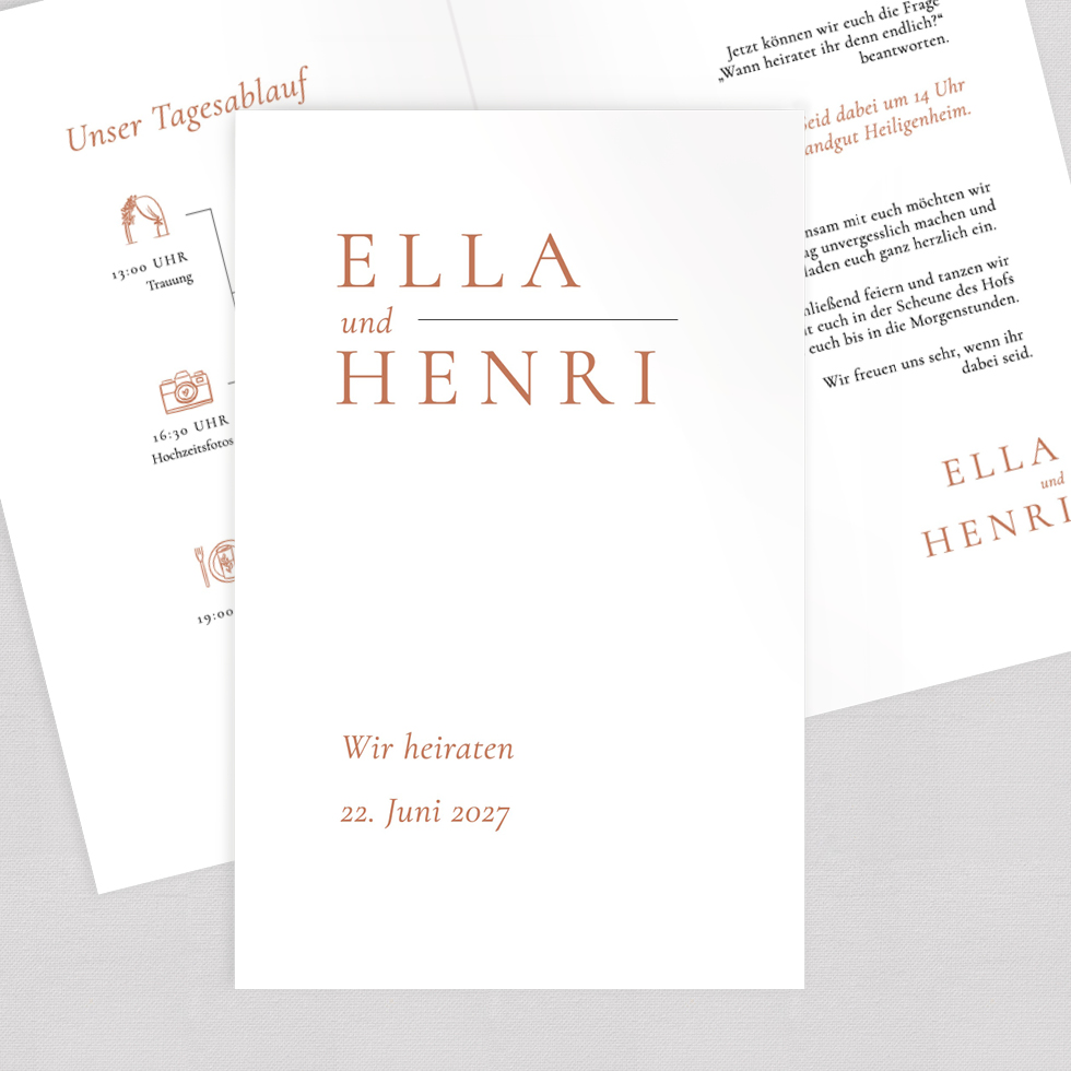 Hochzeitseinladung "Elegant Boho Love" Klappkarte Hochzeitseinladung Boho Love Klappkarte