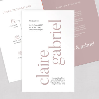 Hochzeitseinladung Bonny + Clyde Klappkarte