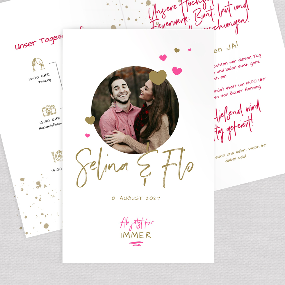 Hochzeitseinladung "Festival Hochzeit" Klappkarte Hochzeitseinladung Festival Hochzeit Klappkarte