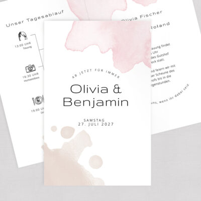 Hochzeitseinladung Fluid Klappkarte