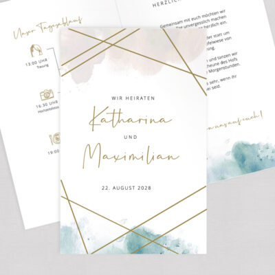 Hochzeitseinladung Geometric Klappkarte