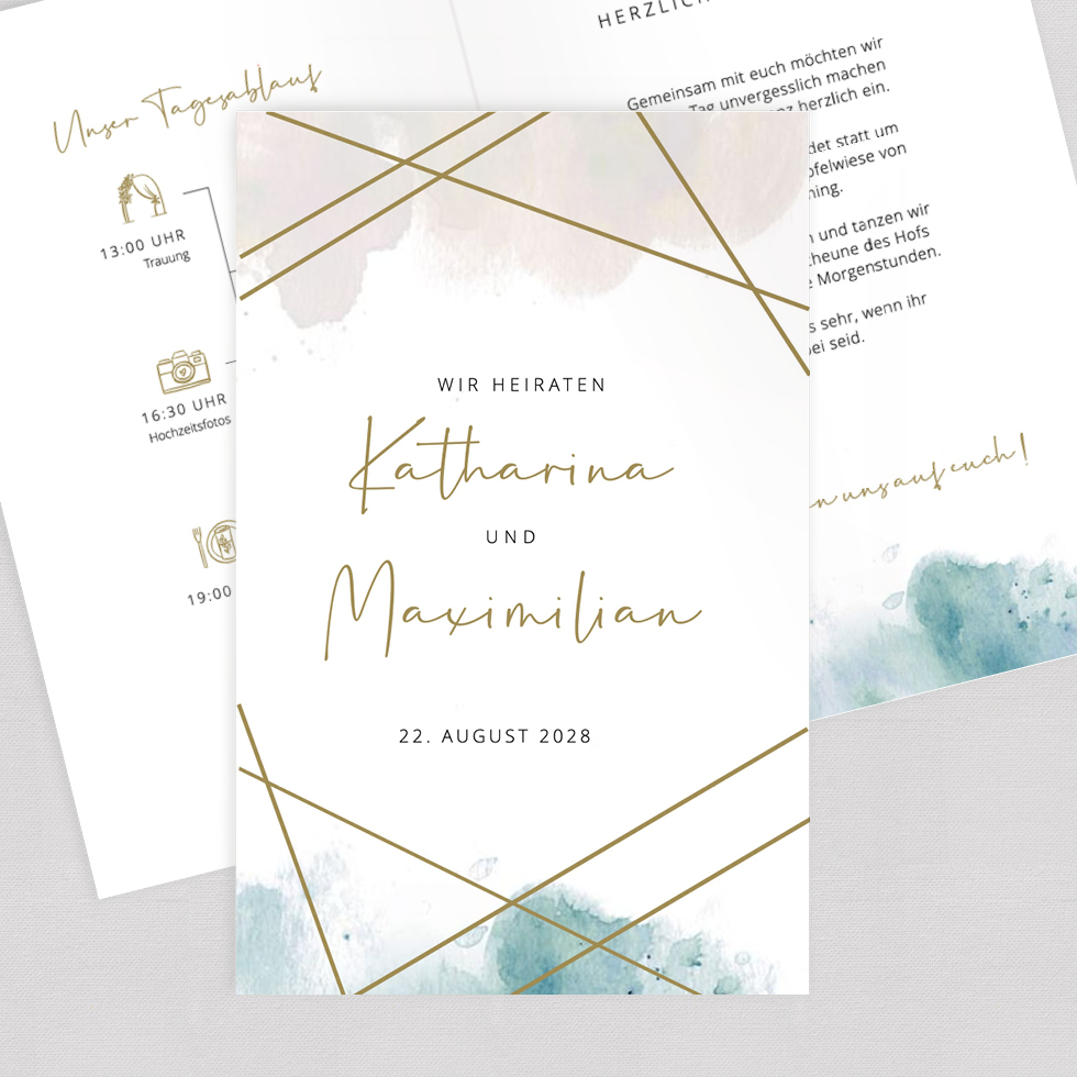 Hochzeitseinladung "Geometric" Klappkarte Hochzeitseinladung Geometric Klappkarte