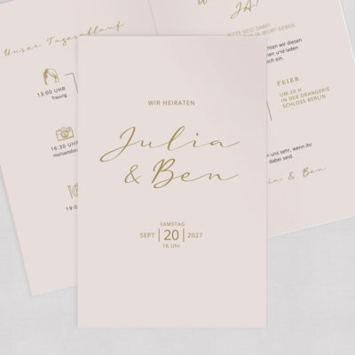 Hochzeitseinladung Julia & Ben Klappkarte