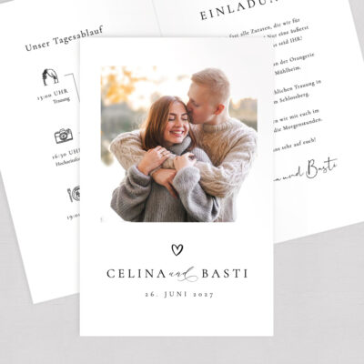 Hochzeitseinladung Just Love Klappkarte