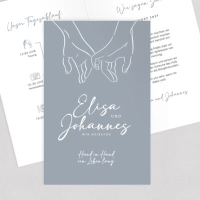 Hochzeitseinladung Kleinerfingerschwur Klappkarte