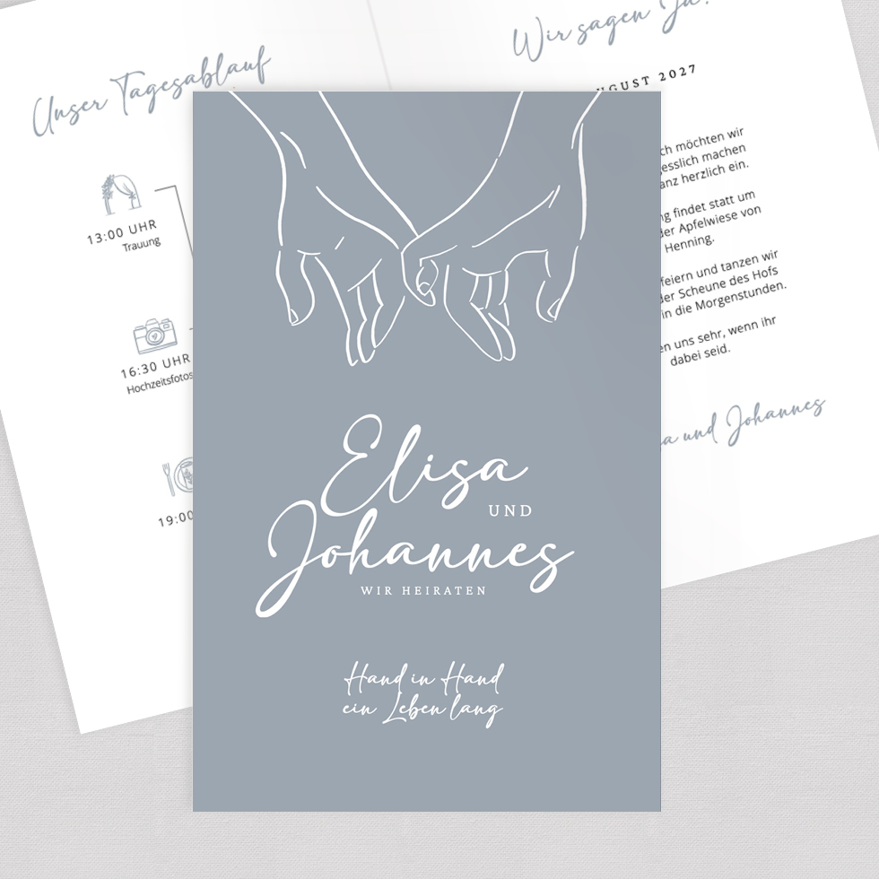 Hochzeitseinladung "Kleinerfingerschwur" Klappkarte Hochzeitseinladung Kleinerfingerschwur Klappkarte