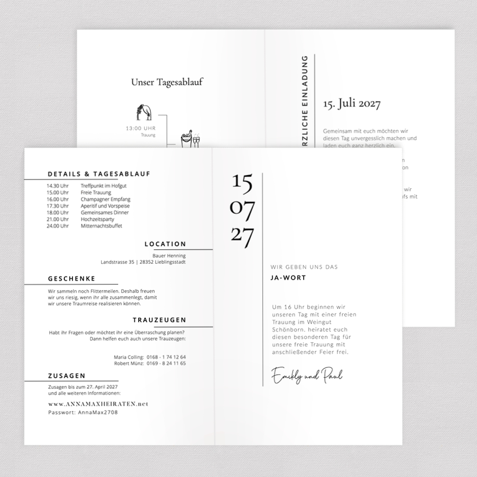 Hochzeitseinladung "Lets Be Married" Klappkarte Hochzeitseinladung Lets be married Klappkarte