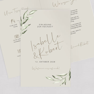 Hochzeitseinladung Mediterran Klappkarte