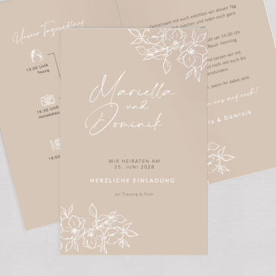 Hochzeitseinladung Modern Vintage Klappkarte
