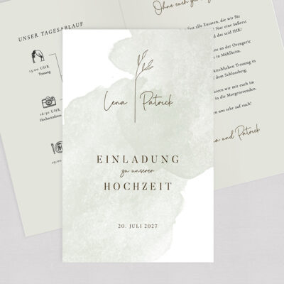 Hochzeitseinladung Pistazienliebe Klappkarte