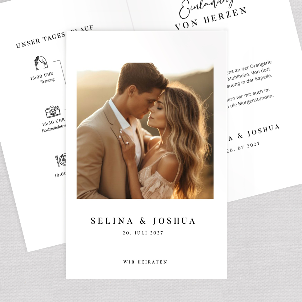 Hochzeitseinladung "Polaroid" Klappkarte Hochzeitseinladung Polaroid Klappkarte