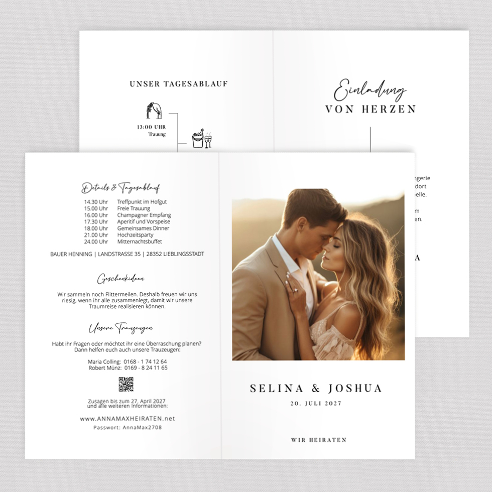 Hochzeitseinladung "Polaroid" Klappkarte Hochzeitseinladung Polaroid Klappkarte