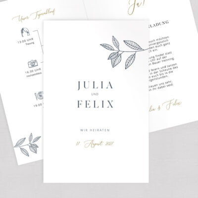 Hochzeitseinladung Pure Elegance Klappkarte