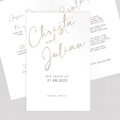 Hochzeitseinladung Summer Breeze Klappkarte